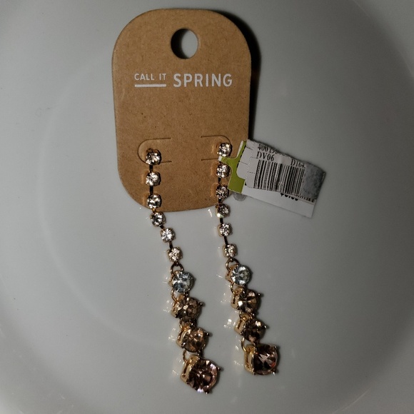 Call it Spring Dangling Rhinestone Earrings - Picture 4 of 6